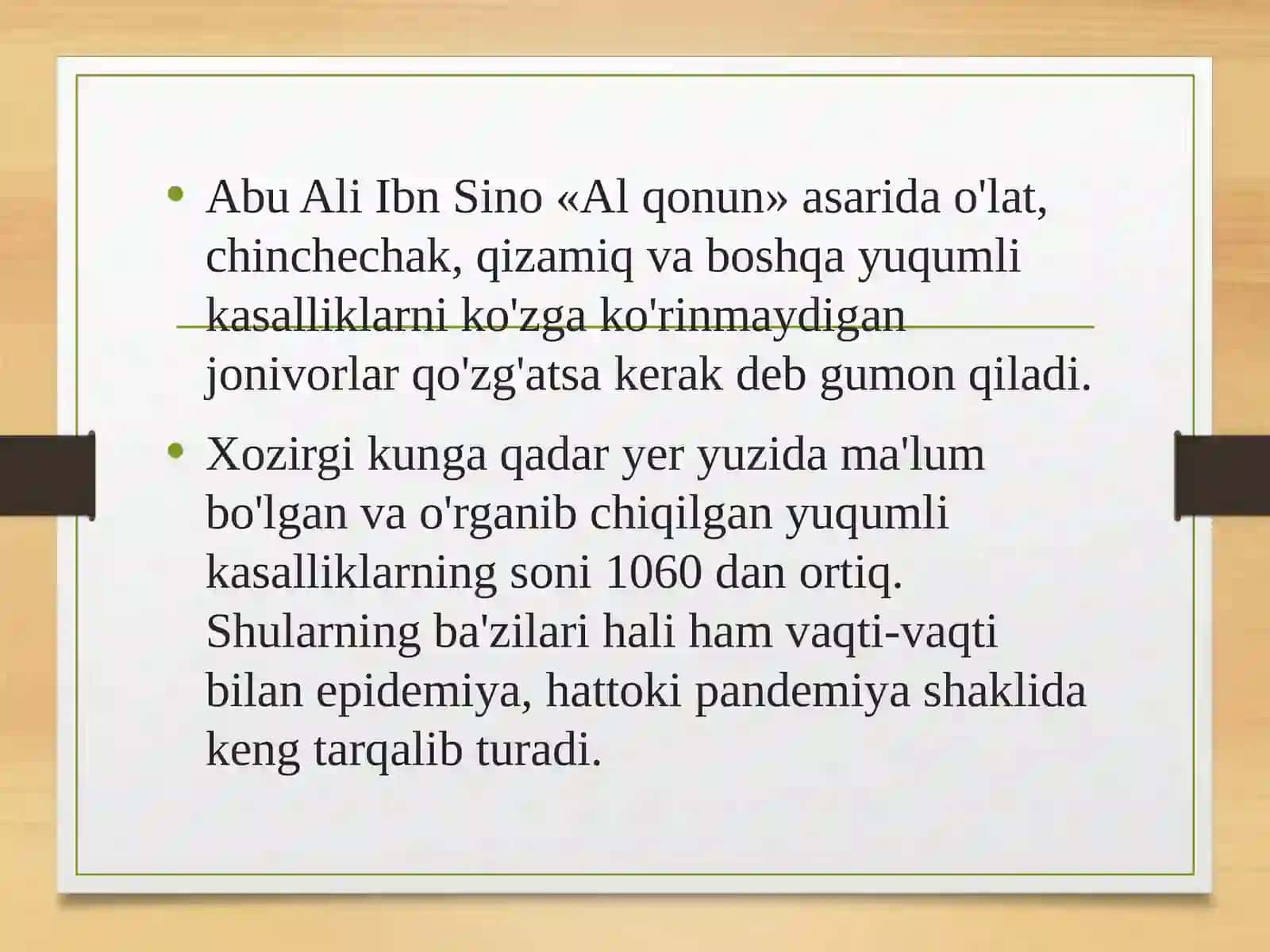 O’lat, vabo sarg’ayma isitma kabi siyrak uchraydigan kasalliklarni keltirib chiqargan alohida xavfli infeksiyalar haqida 3