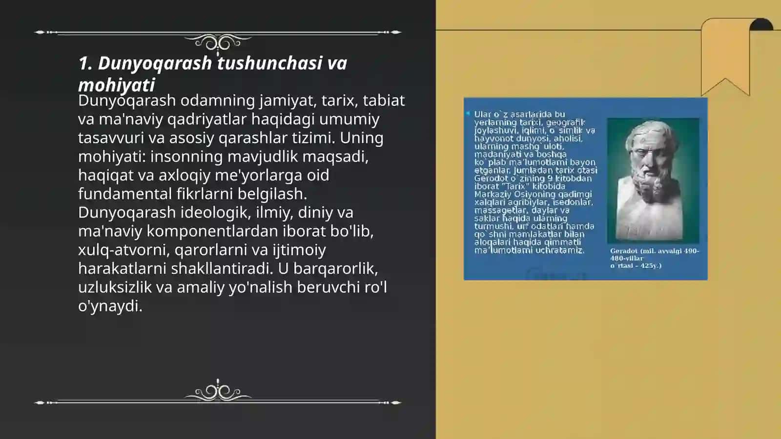 Dunyoqarash va uning tarixiy turlari 3