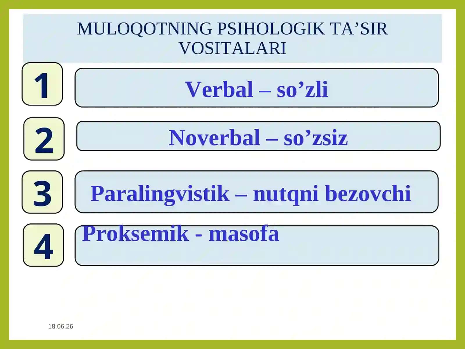 NUTQ VA MULOQOT JARAYONIDA PSIXOLOGIK ALOQA O'RNATISH 3