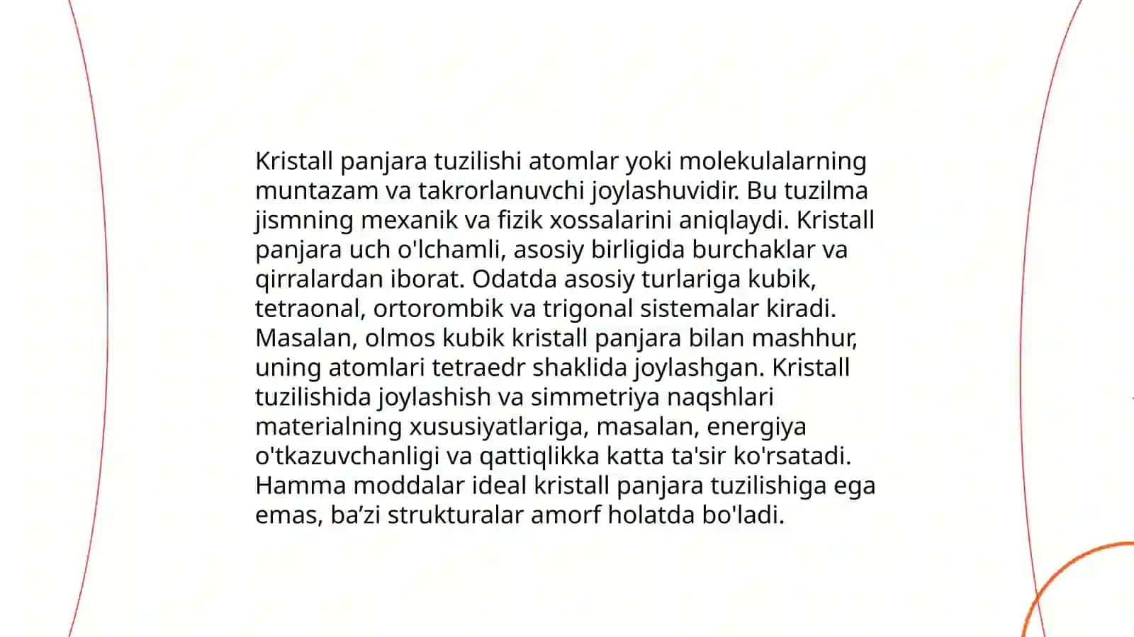 Kristall panjara qattiq jismlarning erishi va qotishi 3