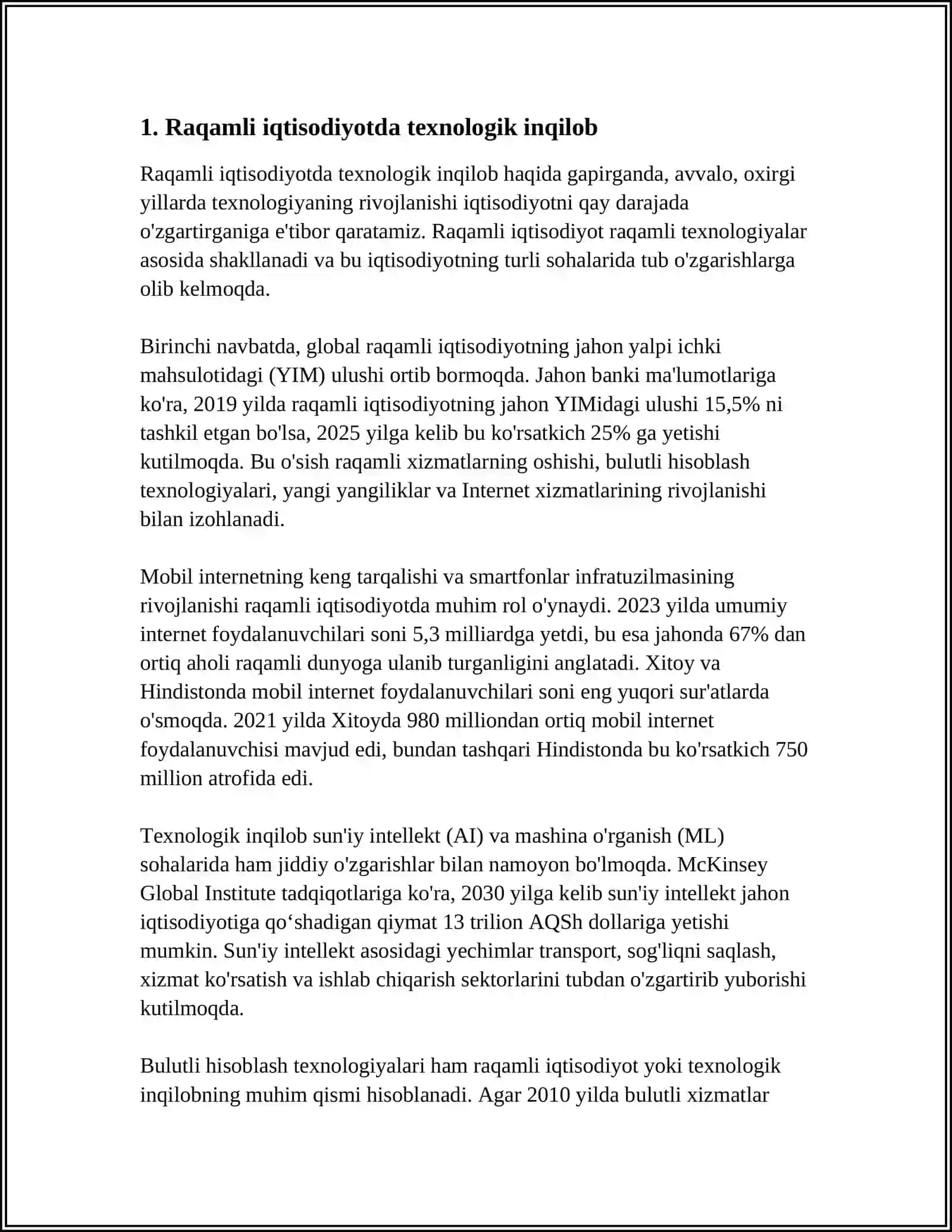 RAQAMLI IQTISODIYOTDA AXBOROT-KOMMUNIKATSIYA TEXNOLOGIYALARINING O’RNI VA VAZIFALARI 3