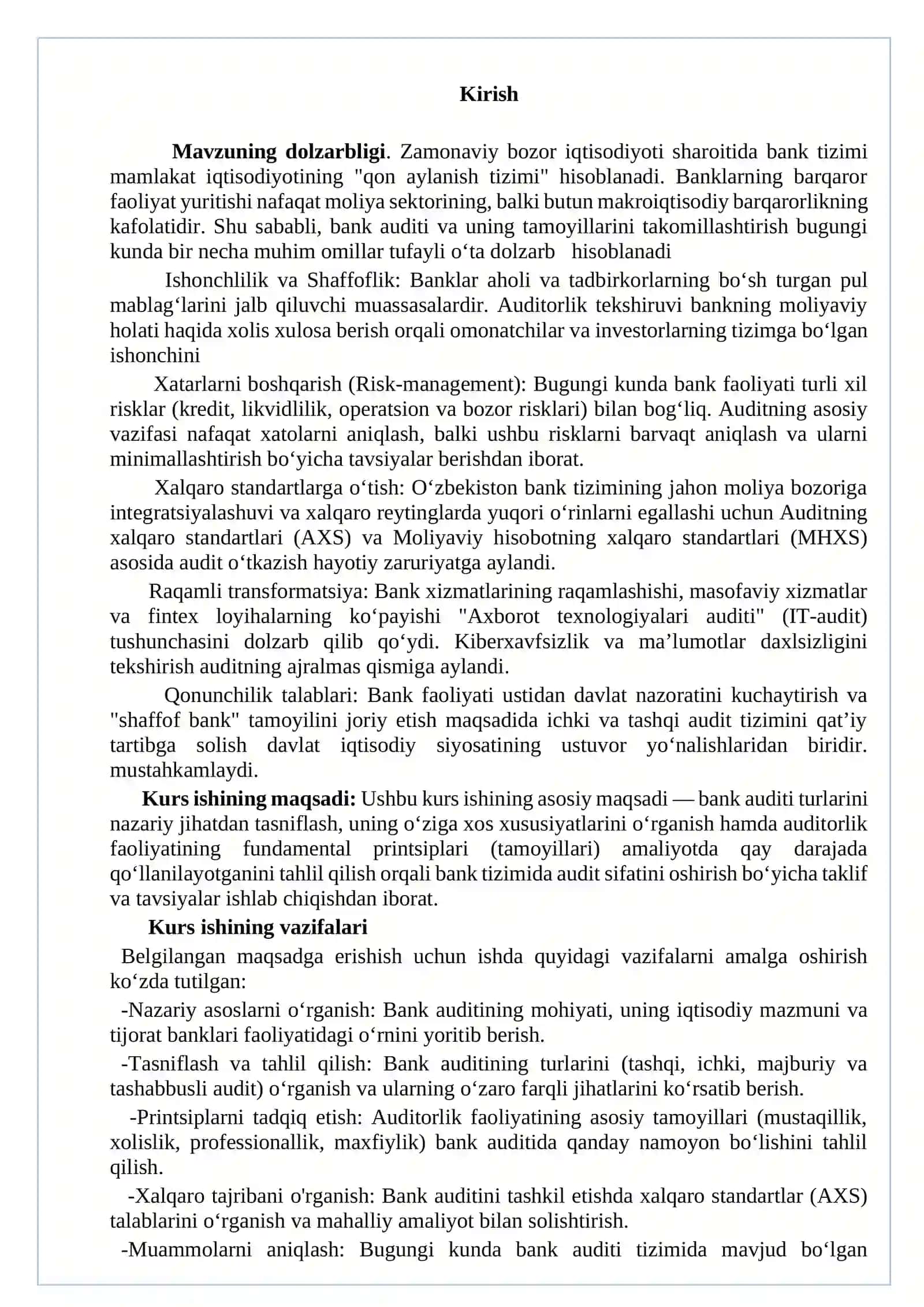 Bank auditi turlari va Auditorlik prinsiplari 3