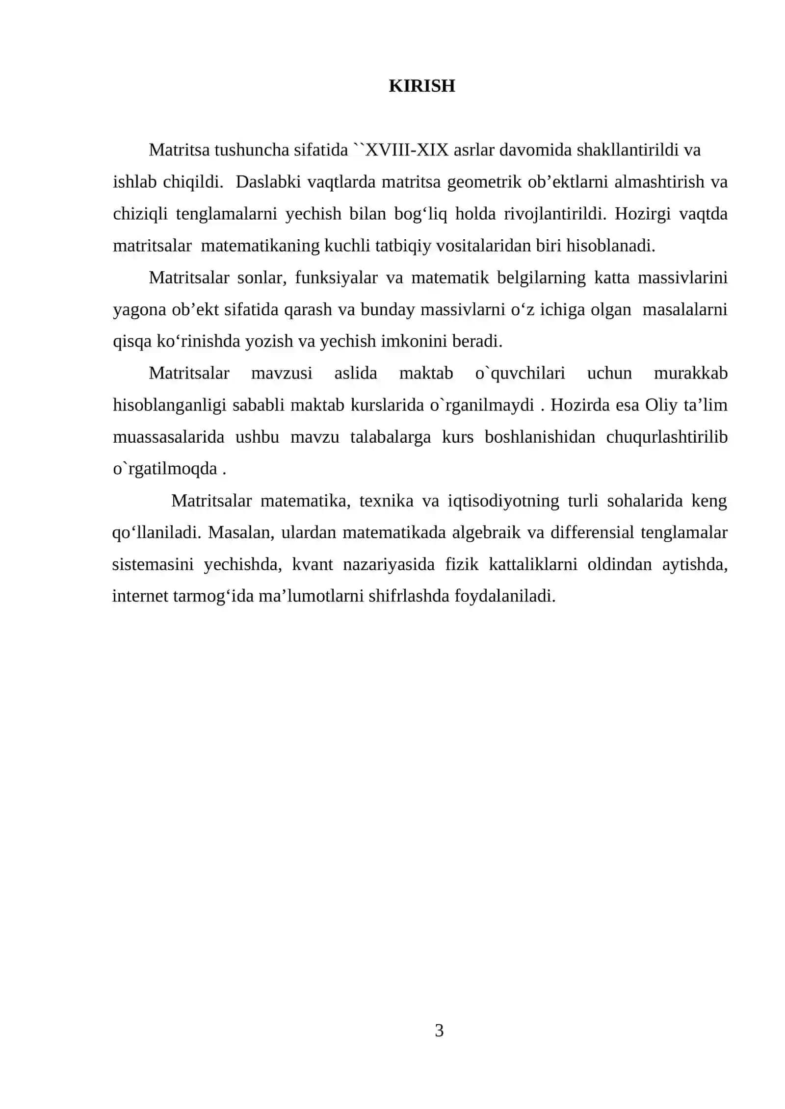 MATRITSALAR VA ULAR USTIDA AMALLAR 3