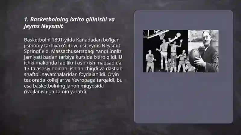 Basketbolning jahonda rivojlanish tarixi va Oʻzbekistonda rivojlanishi 3