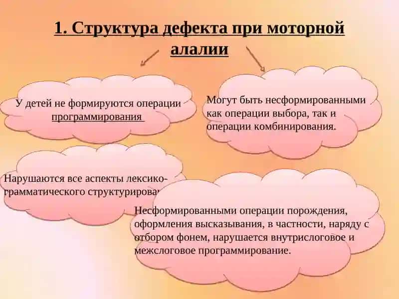 Дефект структуры моторной алалии 3