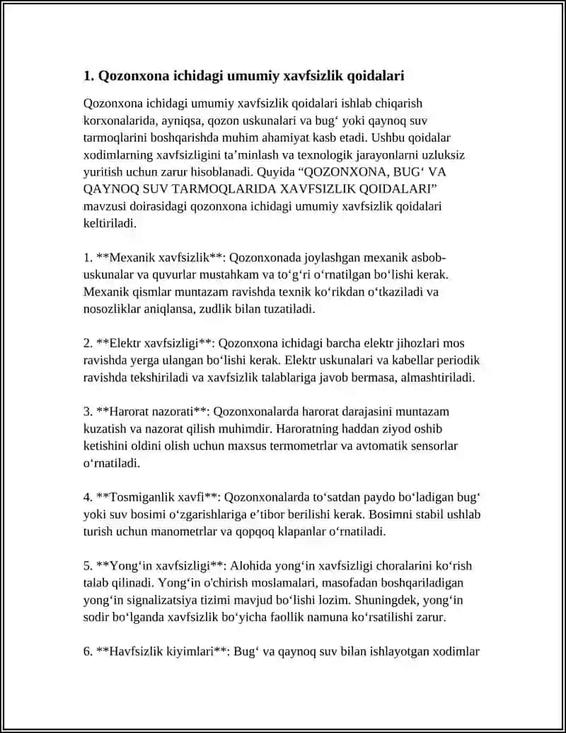 QOZONXONA, BUGʻ VA QAYNOQ SUV TARMOQLARIDA XAVFSIZLIK QOIDALARI 3