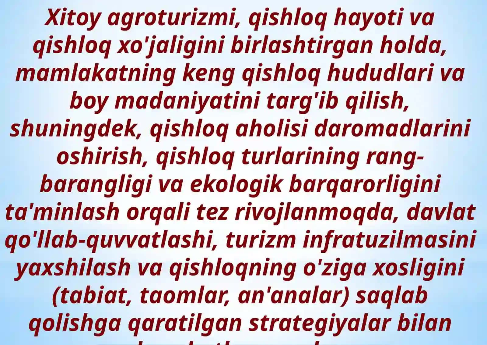 Xitoydavlatining agroturizmi 3