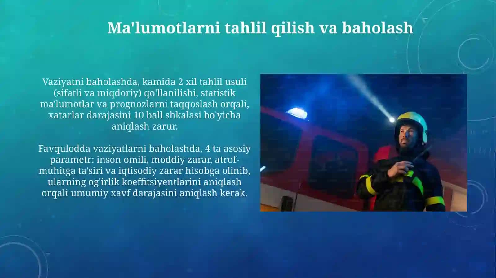 Favqulodda Vaziyatlarni Bartaraf Etish Boʻyicha Amalga Oshiriladigan Tadbirlar 3