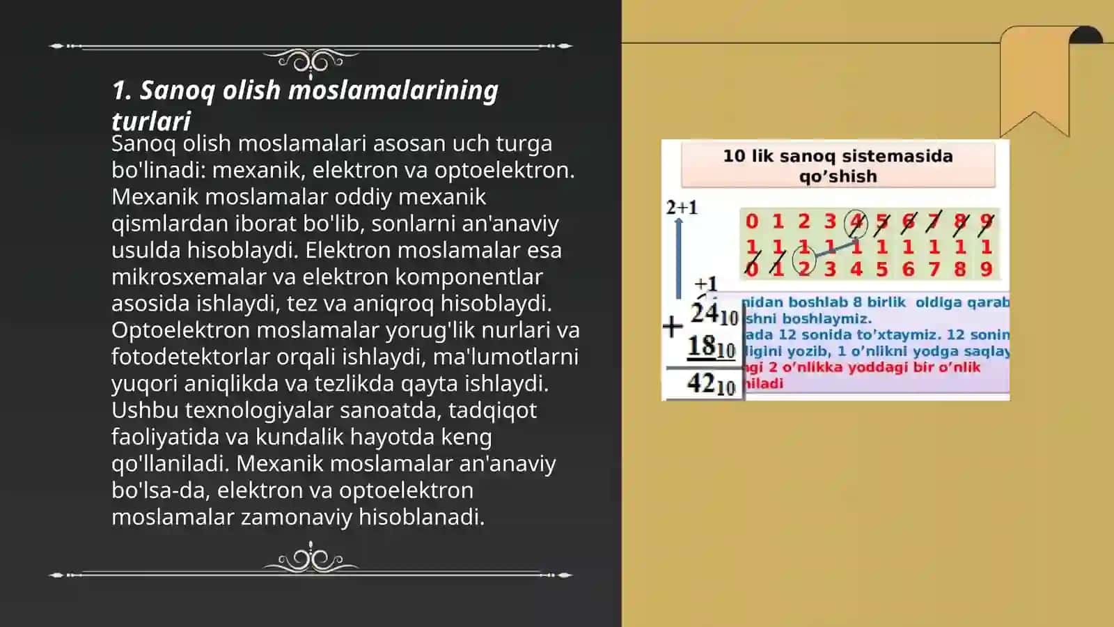 Sanoq olish moslamalari 3