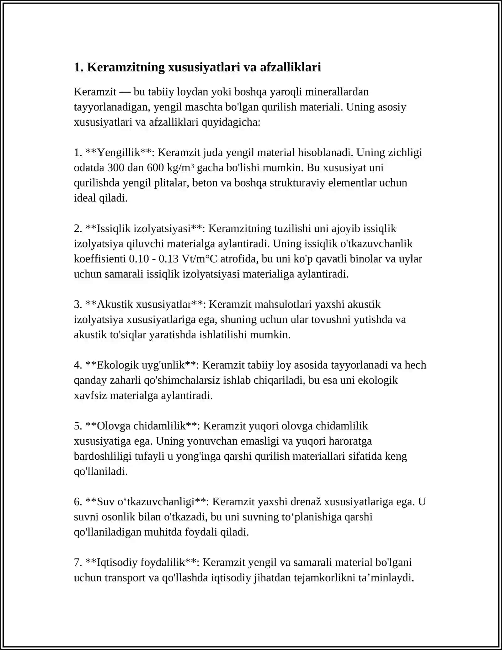 BETONLAR UCHUN QO'LLANILADIGAN YENGIL TO'LDIRGICHLAR (KERAMZIT, AGLOPORIT, PERLIT) 3