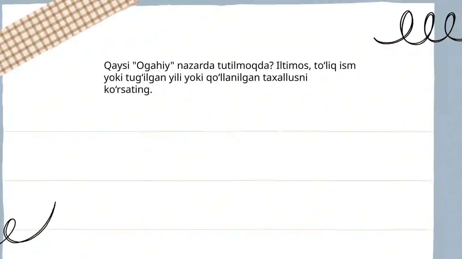 Ogahiy hayoti va ijodi 3