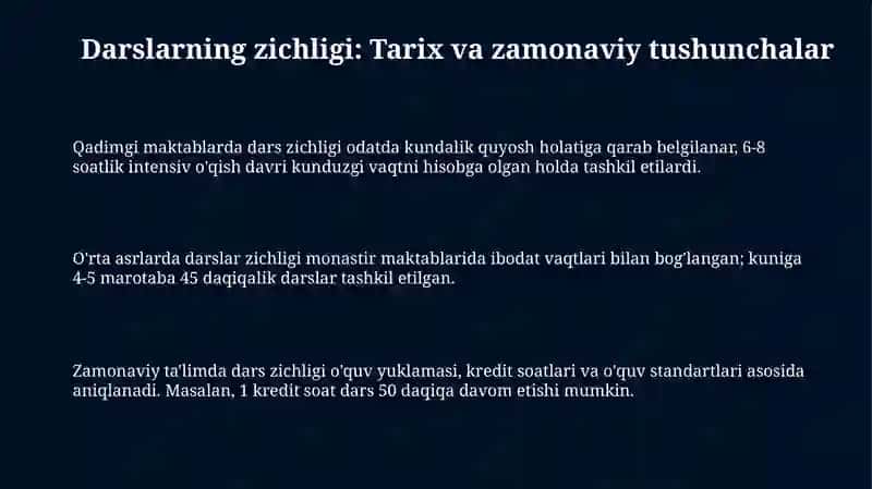 Dars zichligi va xronometraj otkazish usullari 3