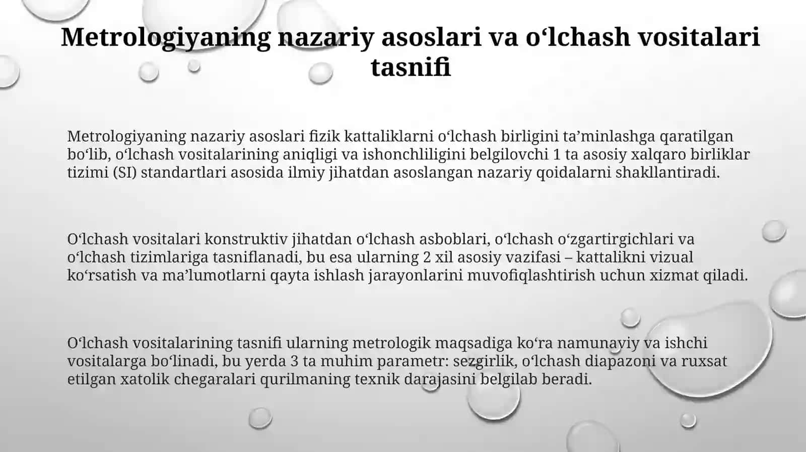 Oʻlchash vositalari boʻyicha davlat va tarmoq standartlati bilan tanishish 3
