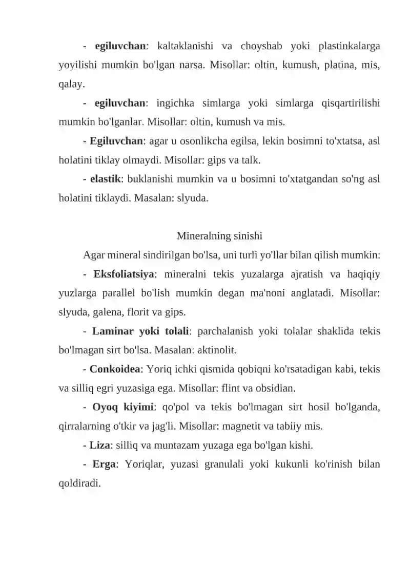 MINERALLARNING FIZIK XOSSALARI 3
