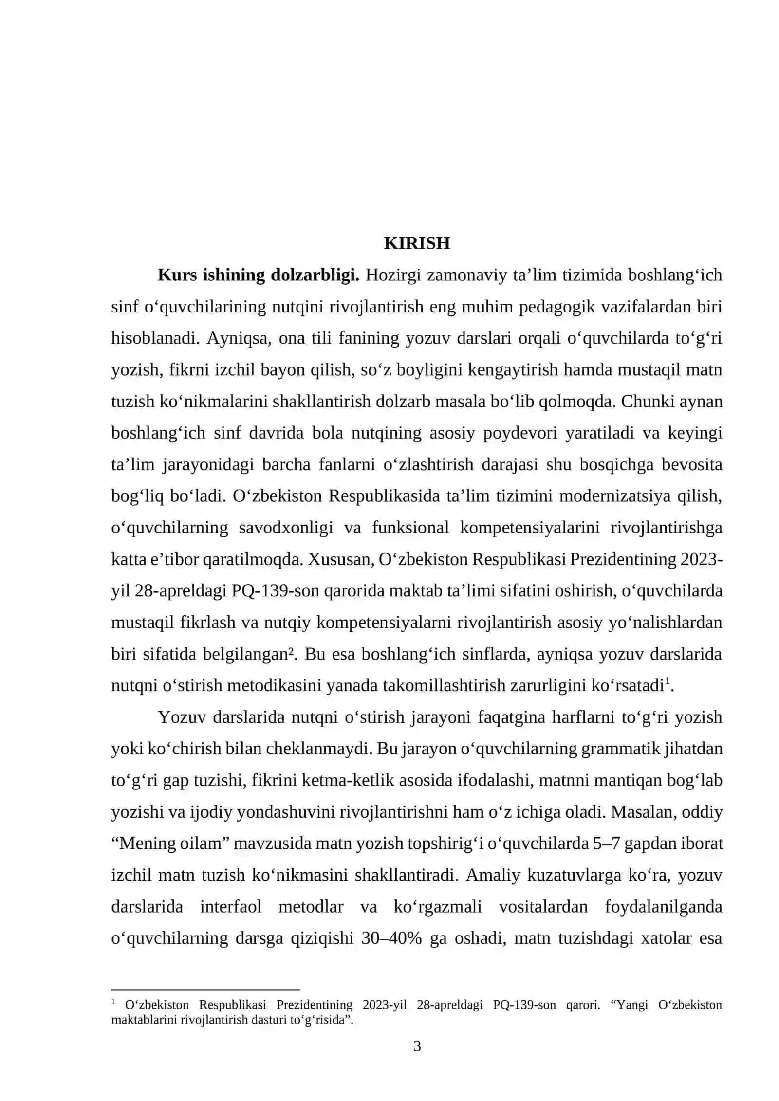 Yozuv darslarida o‘quvchilar nutqini o‘stirish 3