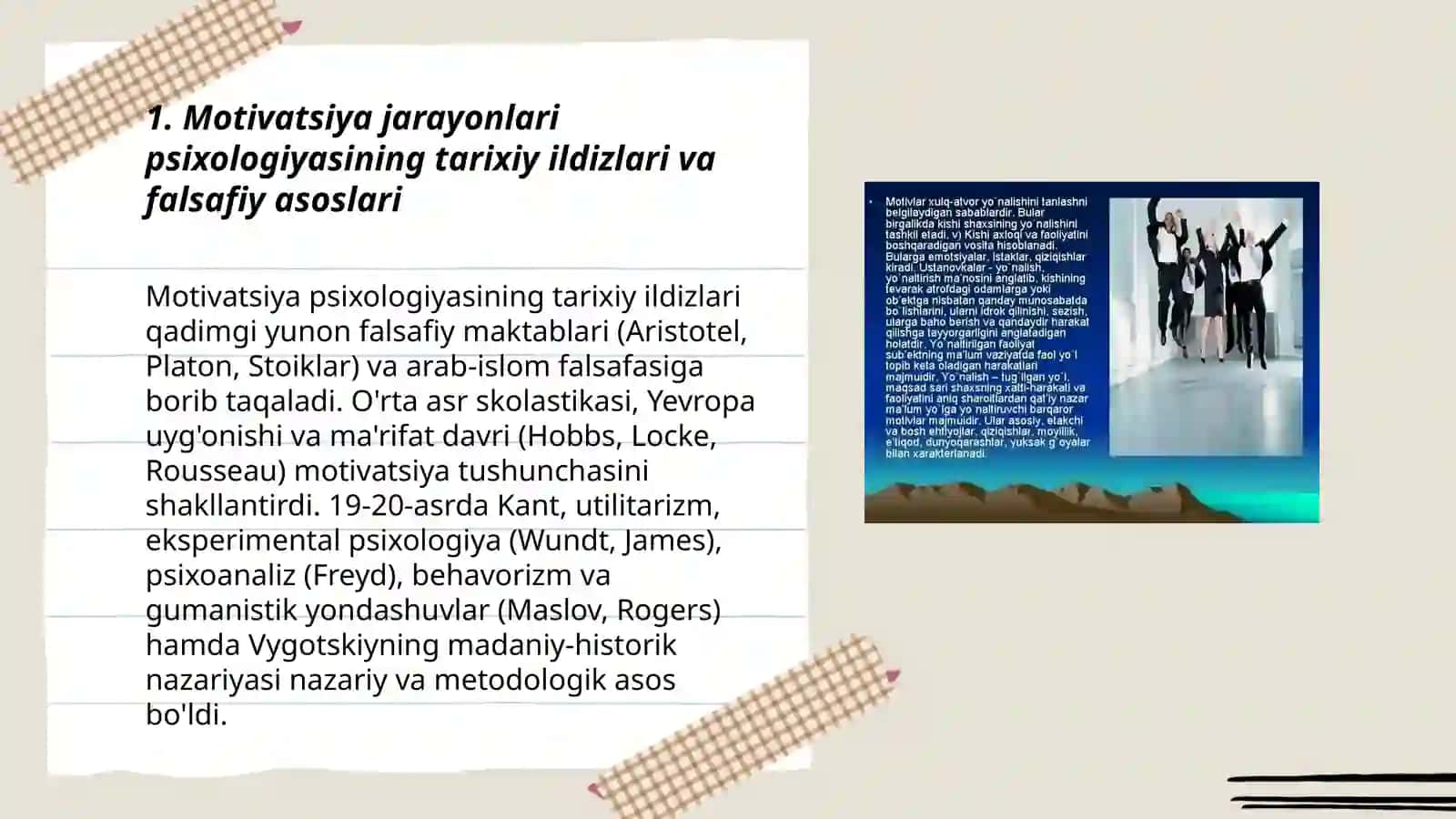 Motivatsiya jarayonlari psixologiyasi tarixi va hozirgi holati 3