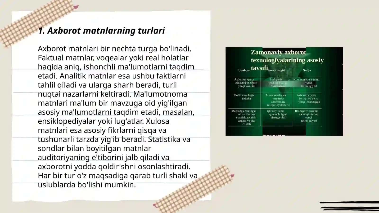 Axborot matnlar bilan ishlash va media madaniyat 3