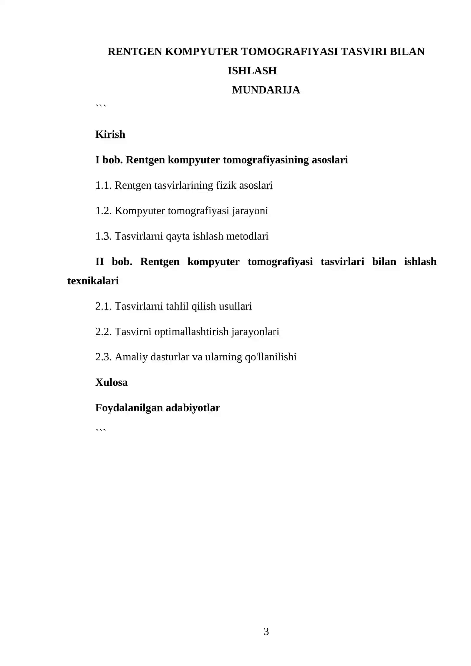 RENTGEN KOMPYUTER TOMOGRAFIYASI TASVIRI BILAN ISHLASH 3