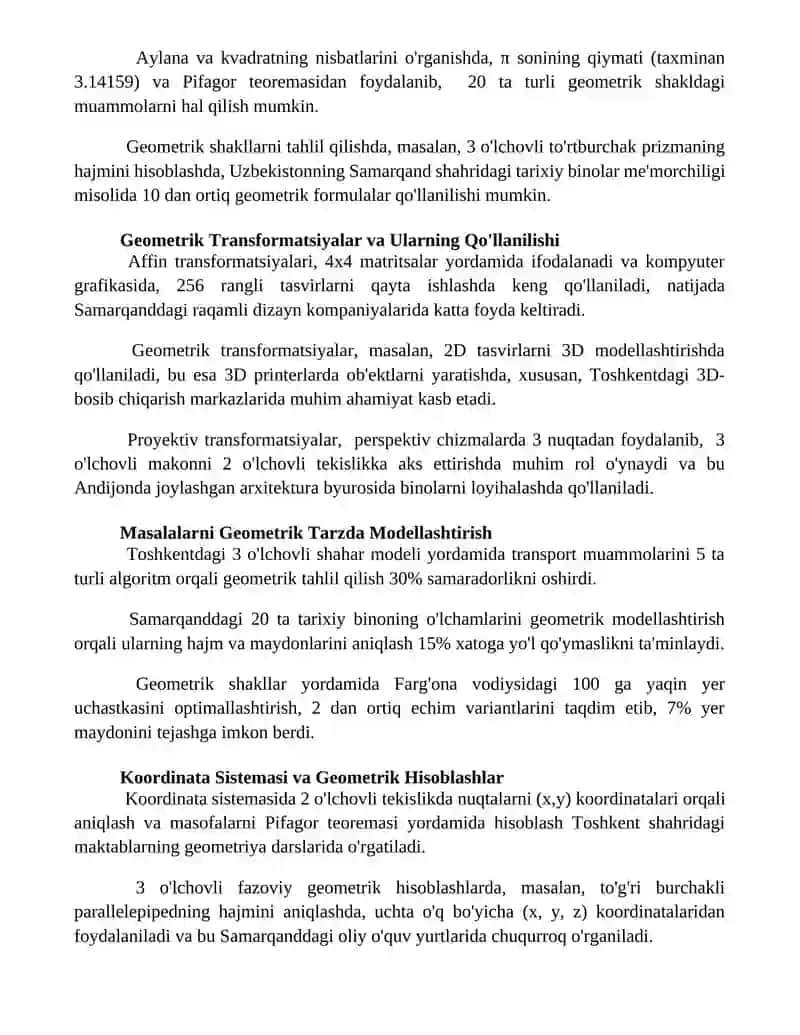 Geometrik usul yordamida masalalar yechish 3