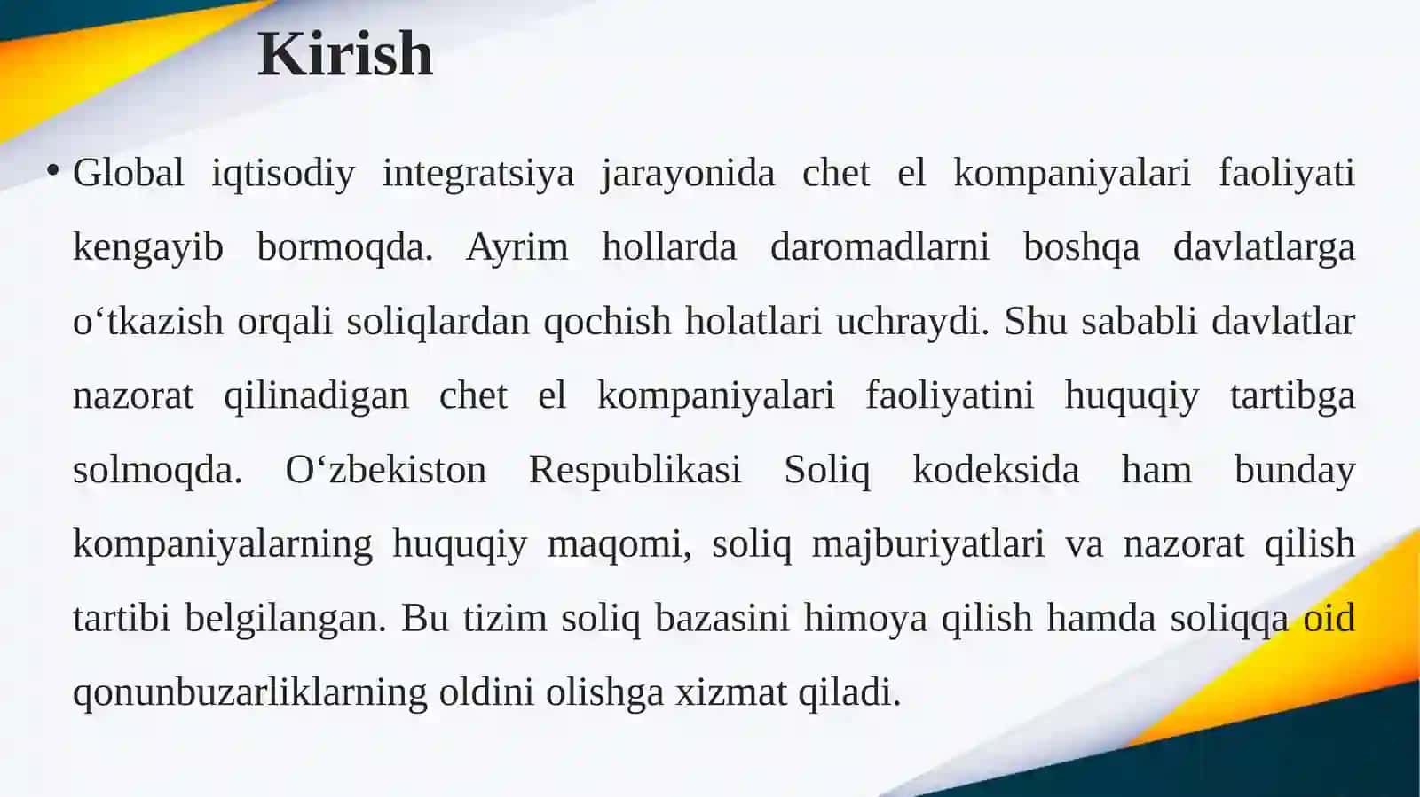 Soliq munosabatlarining subyekti sifatida nazorat qilinadigan chetel kompaniyalari 3