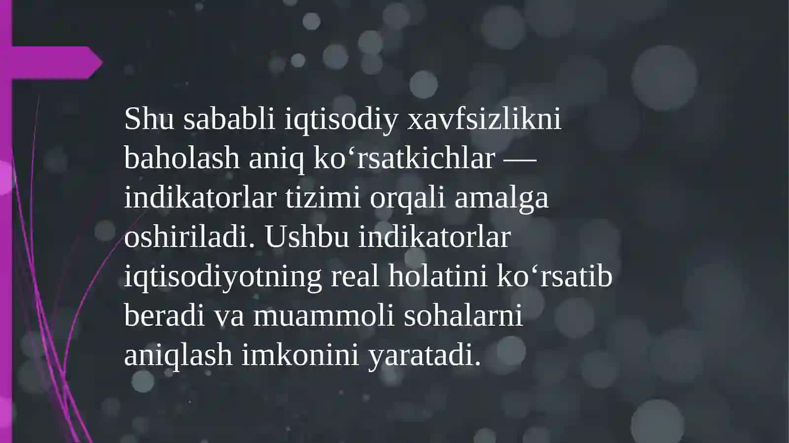 Milliy va mintaqa viqovi iqtisodiy xavfsizlikni aniqlashdagi ijtimoiy-iqtisodiy indikatorlar va ularning asosiyy o'nalishlari 3