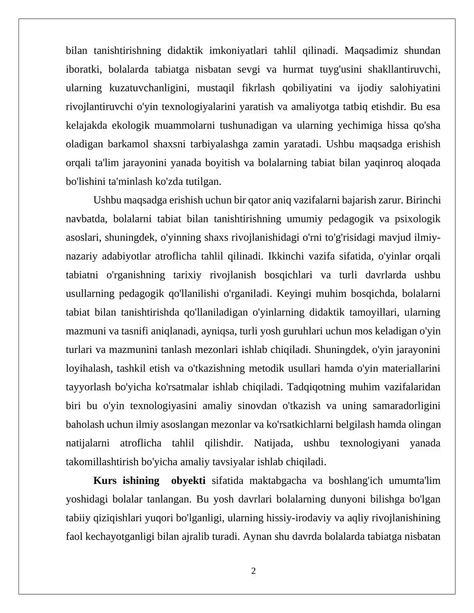 BOLALARNI O'YINLAR ORQALI TABIAT BILAN TANISHTIRISHNING NAZARIY-METODOLOGIK ASOSLARI 3