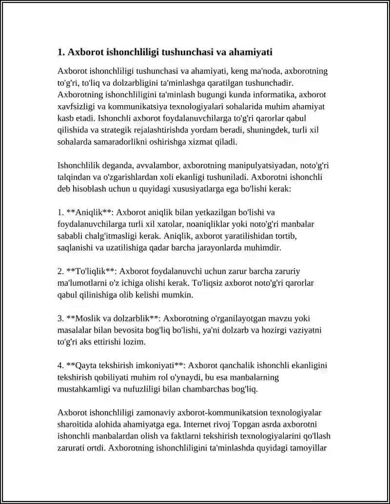 AXBOROTNI ISHONCHLILIGI VA TEKSHIRISH USULLARI 3