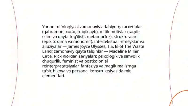 Yunon mifologiyasi qadimgi yunon mifologiyasi dunyo adabiyotining asosi sifatida 3