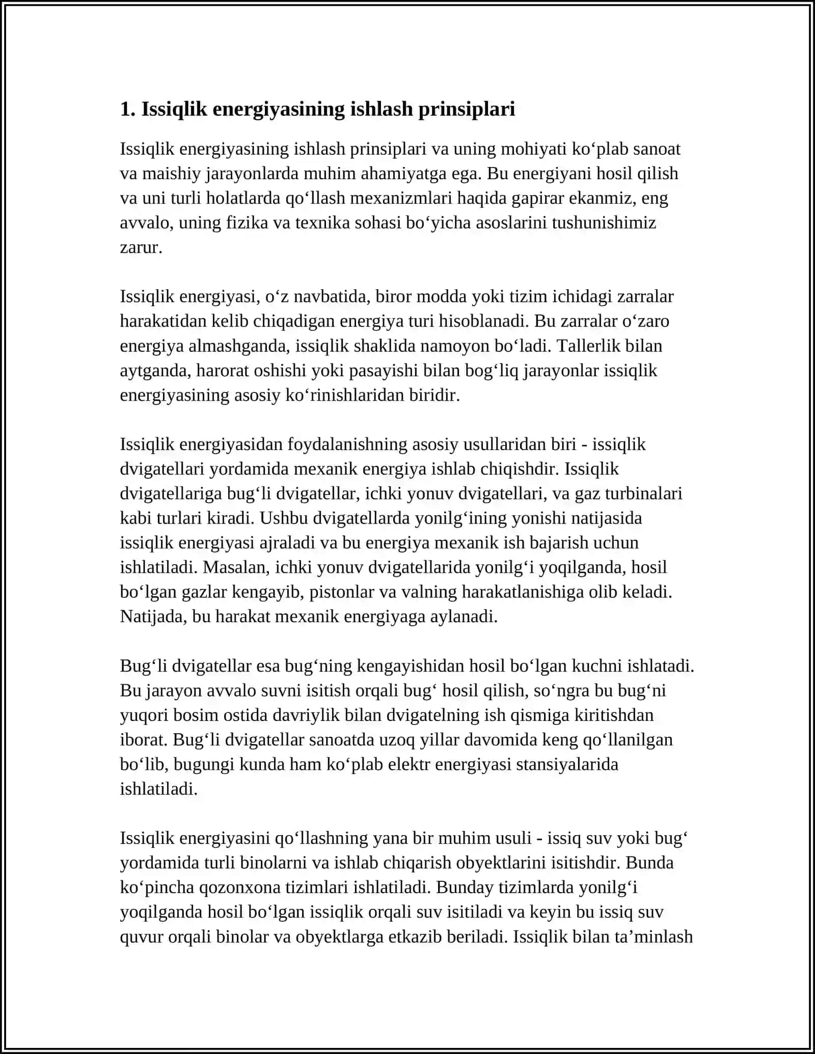 ISSIQLIK ENERGIYASINI ISHGA AYLANISHI.KARNO SILKI.FIK 3