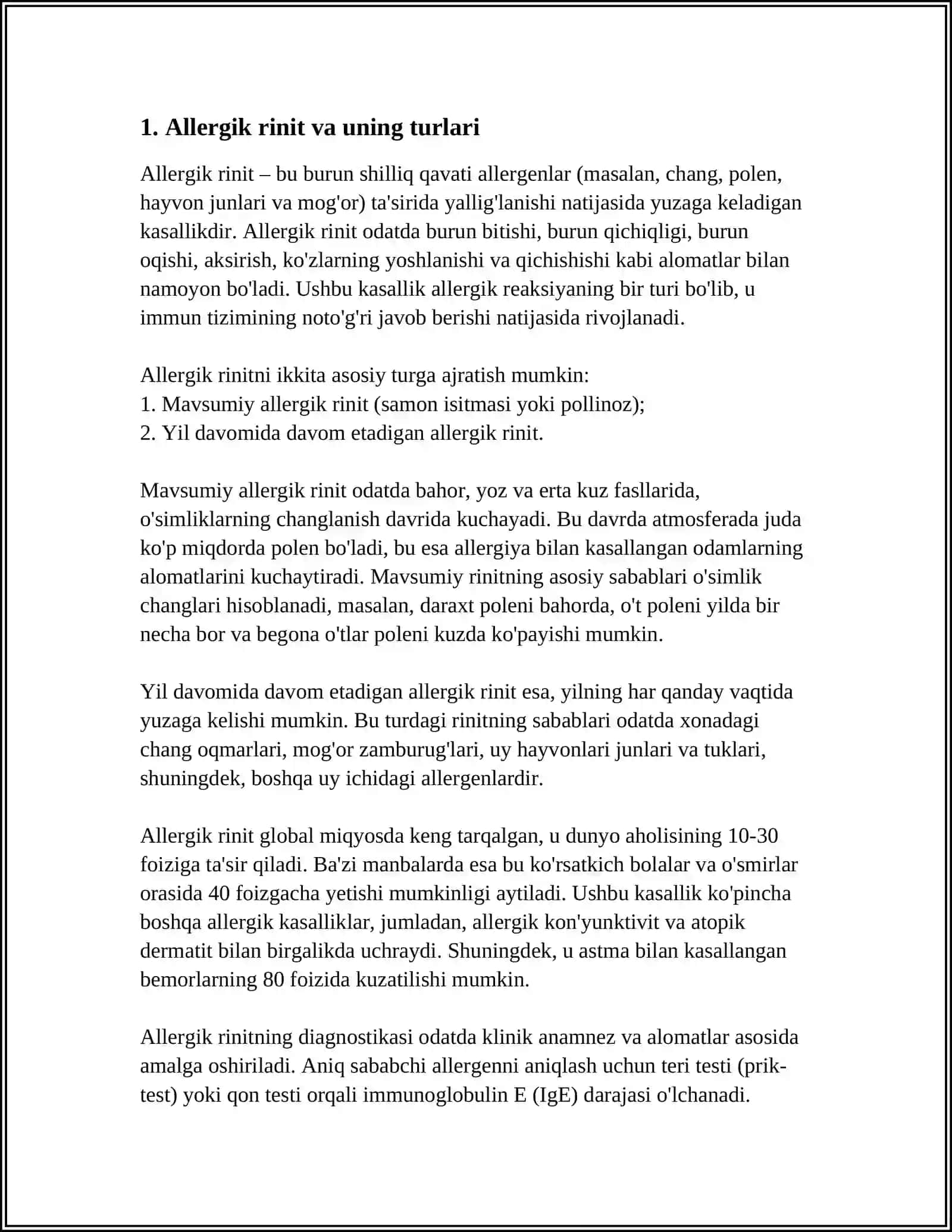 ALLERGIK RINIT VA ULARNI ZAMONAVIY DAVOLASH USULLARI. OZENA, BALLONOSINUSOPLASTIKA 3