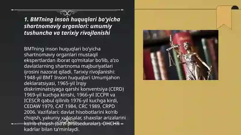BMT ning ínson huquqlari bóyicha shartnomaviy organlari haqida 3