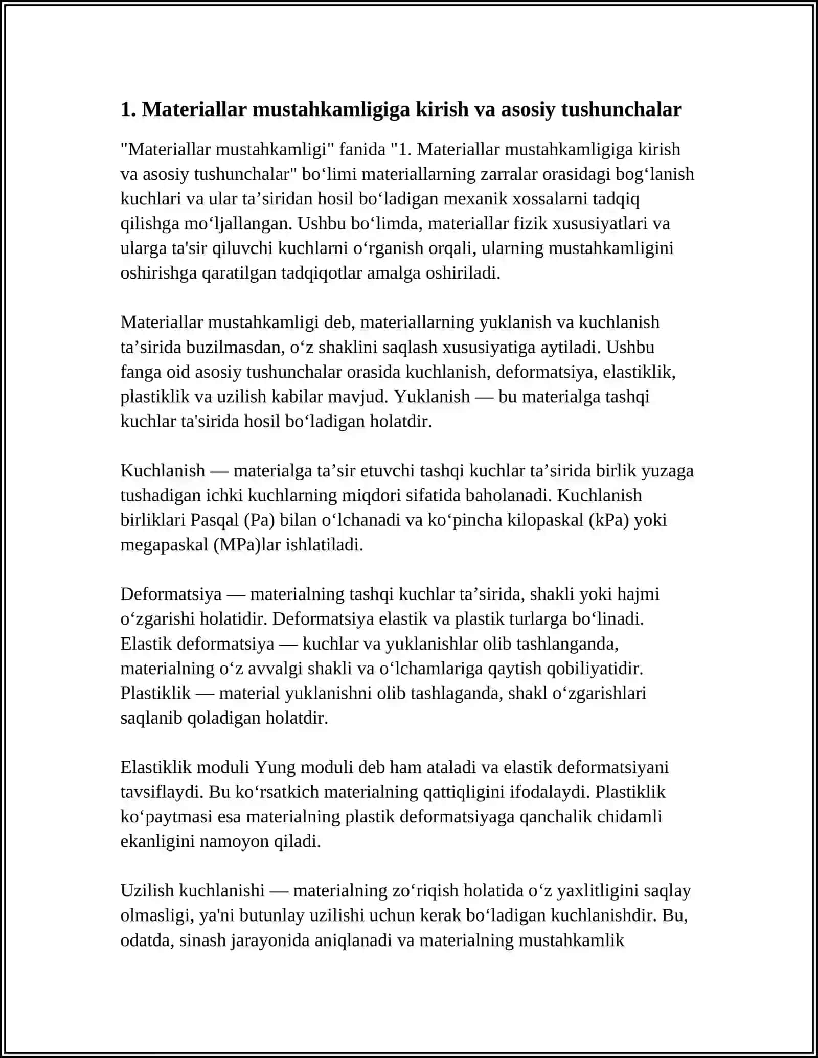 MATERIALLAR MUSTAHKAMLIGI 3