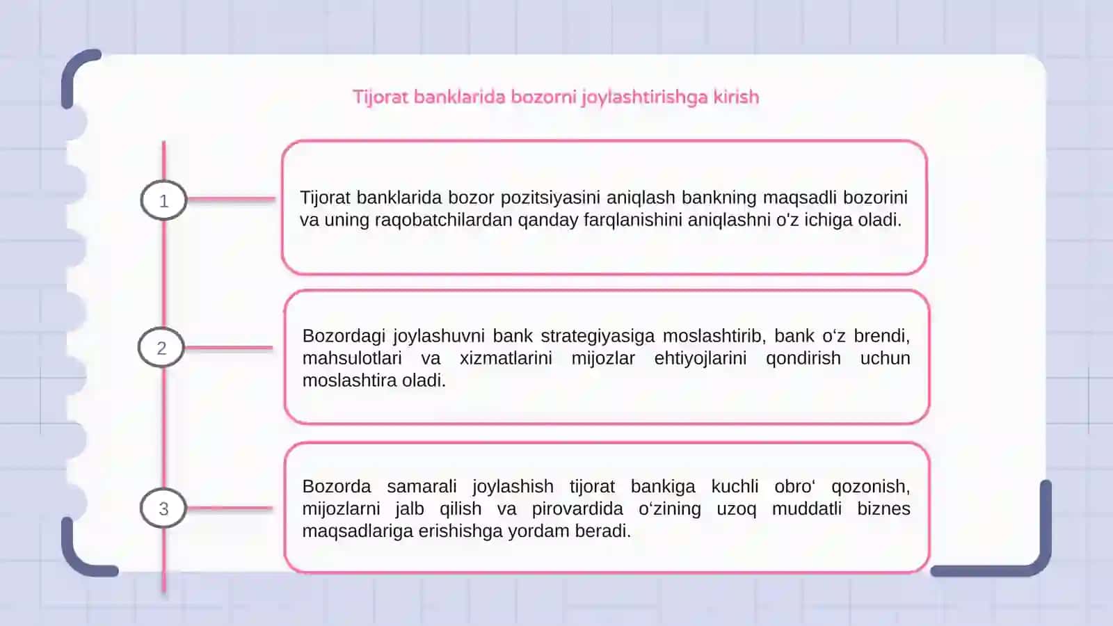Tijorat bankni bozor pazisasi va uni bank strategiyasiga mos ravishda o'zgartirish yullari 3