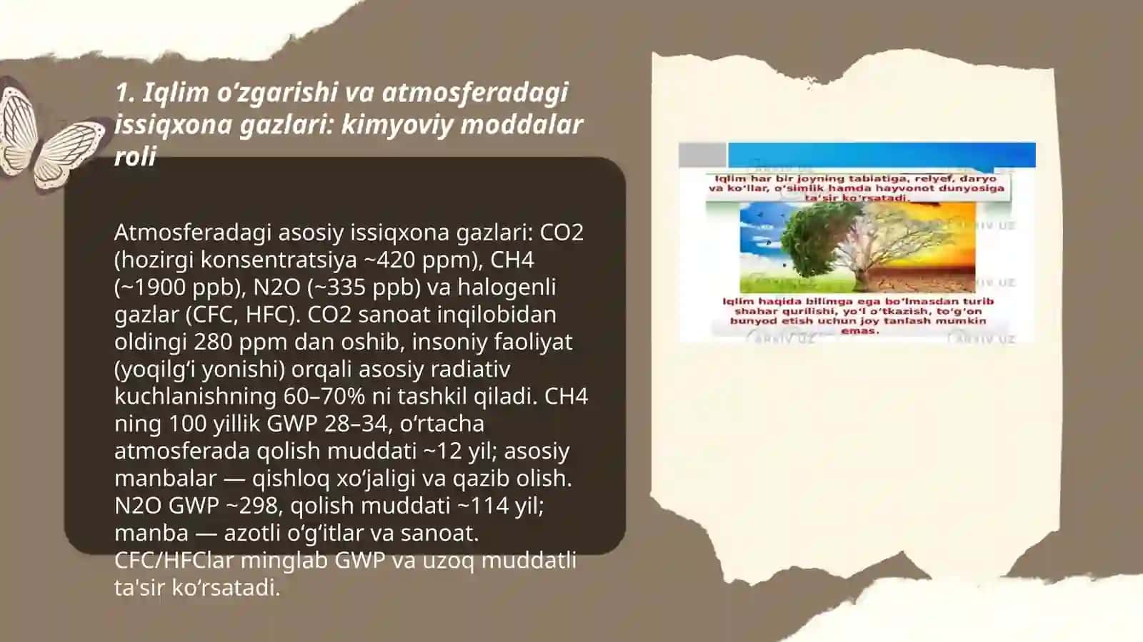 Iqlim o’zgarishi muommolariga kimyoviy moddalar va uning oqibatlari 3