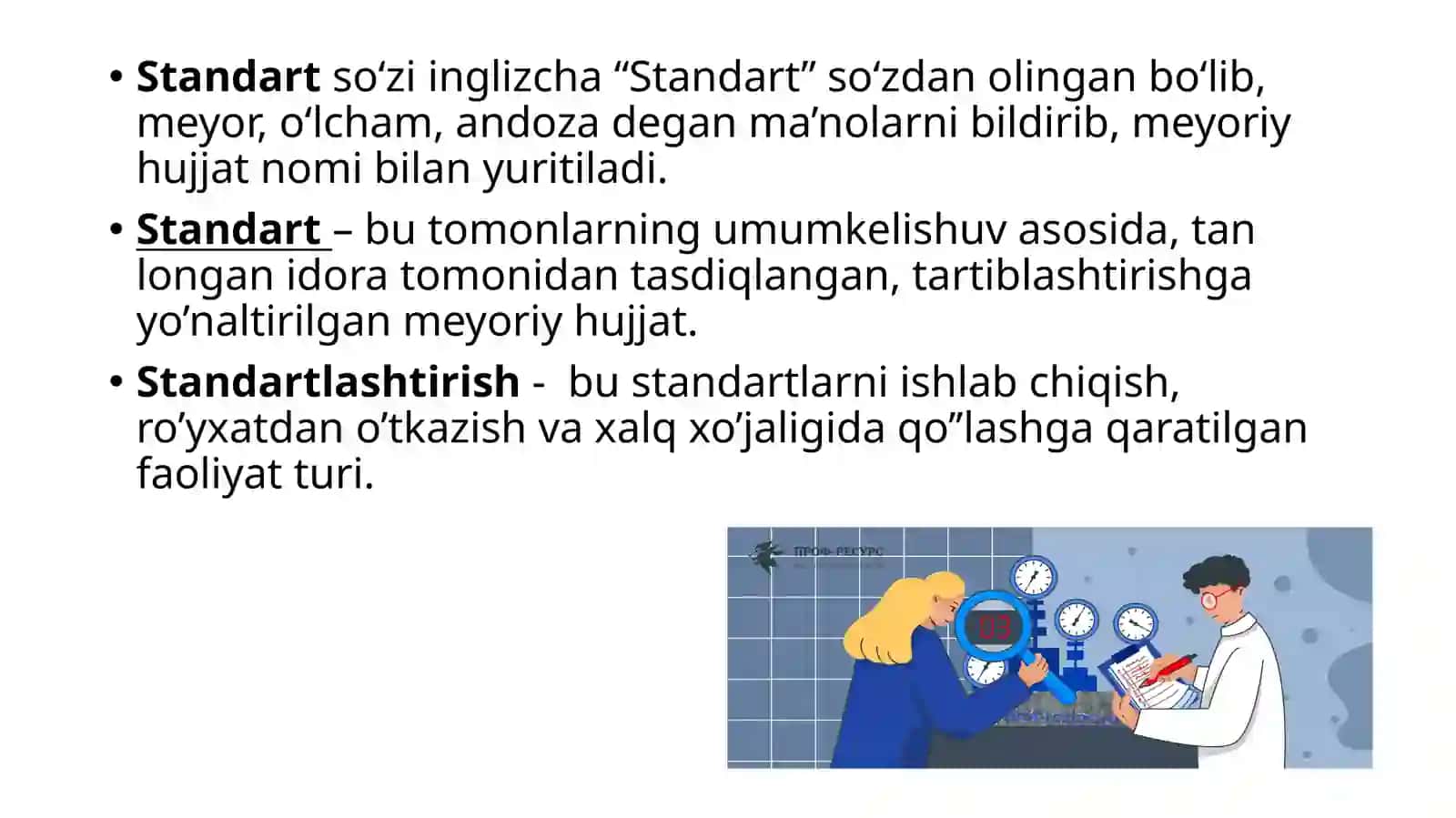STANDART VA UNING TURLARI 3