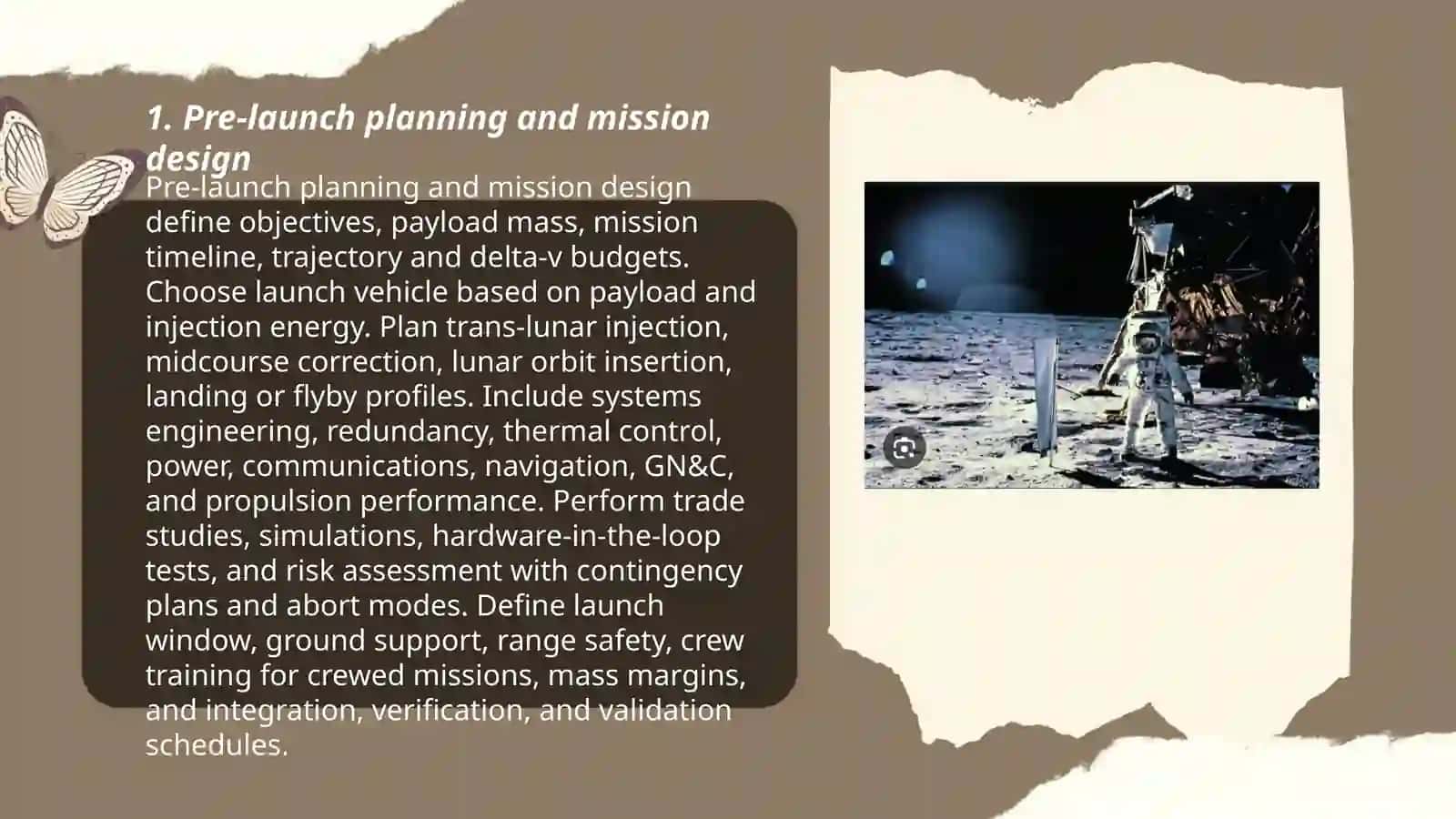 Pre-launch planning and mission design 3