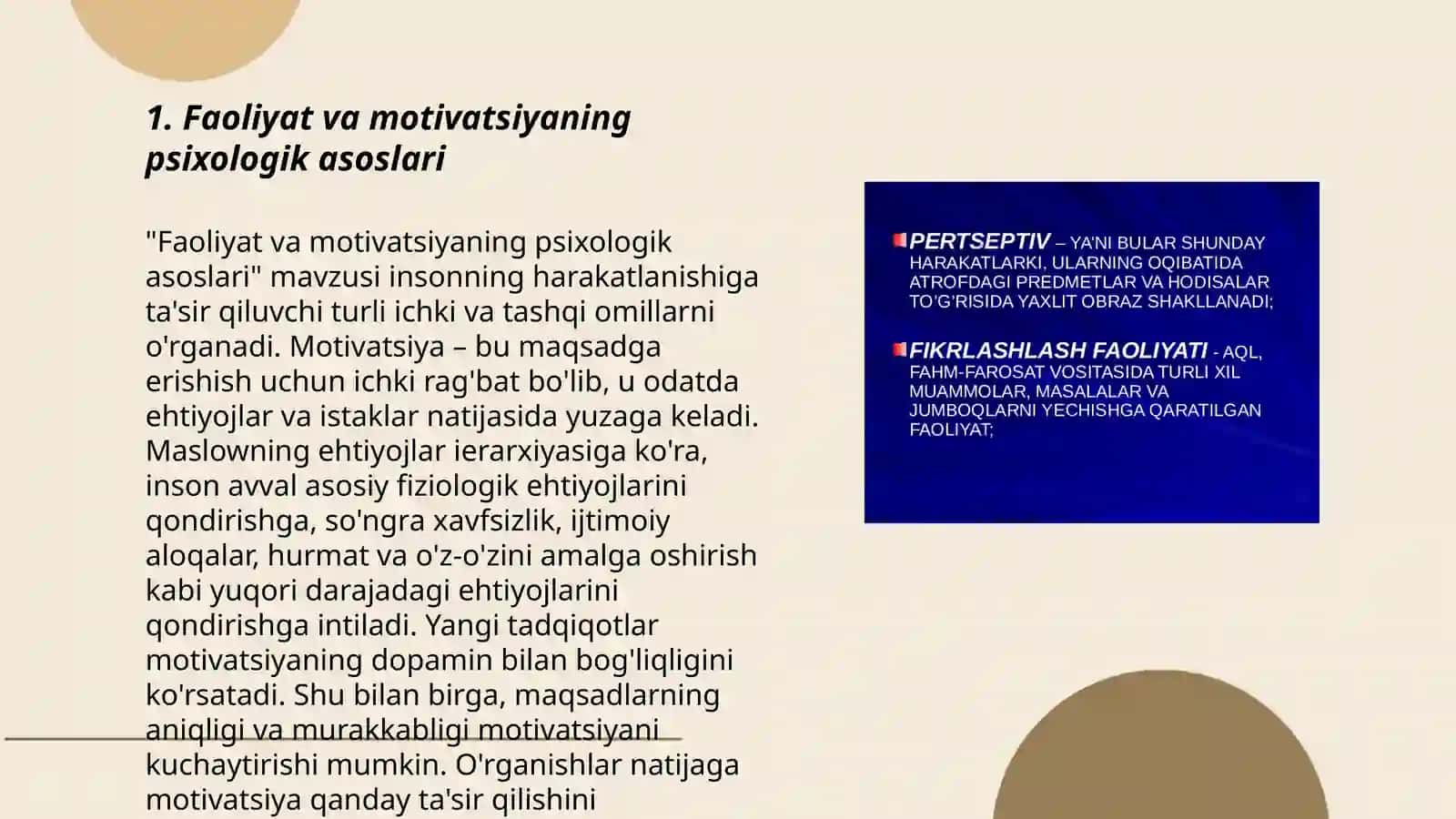 Faoliyat va motivatsiyaning psixologik asoslari 3