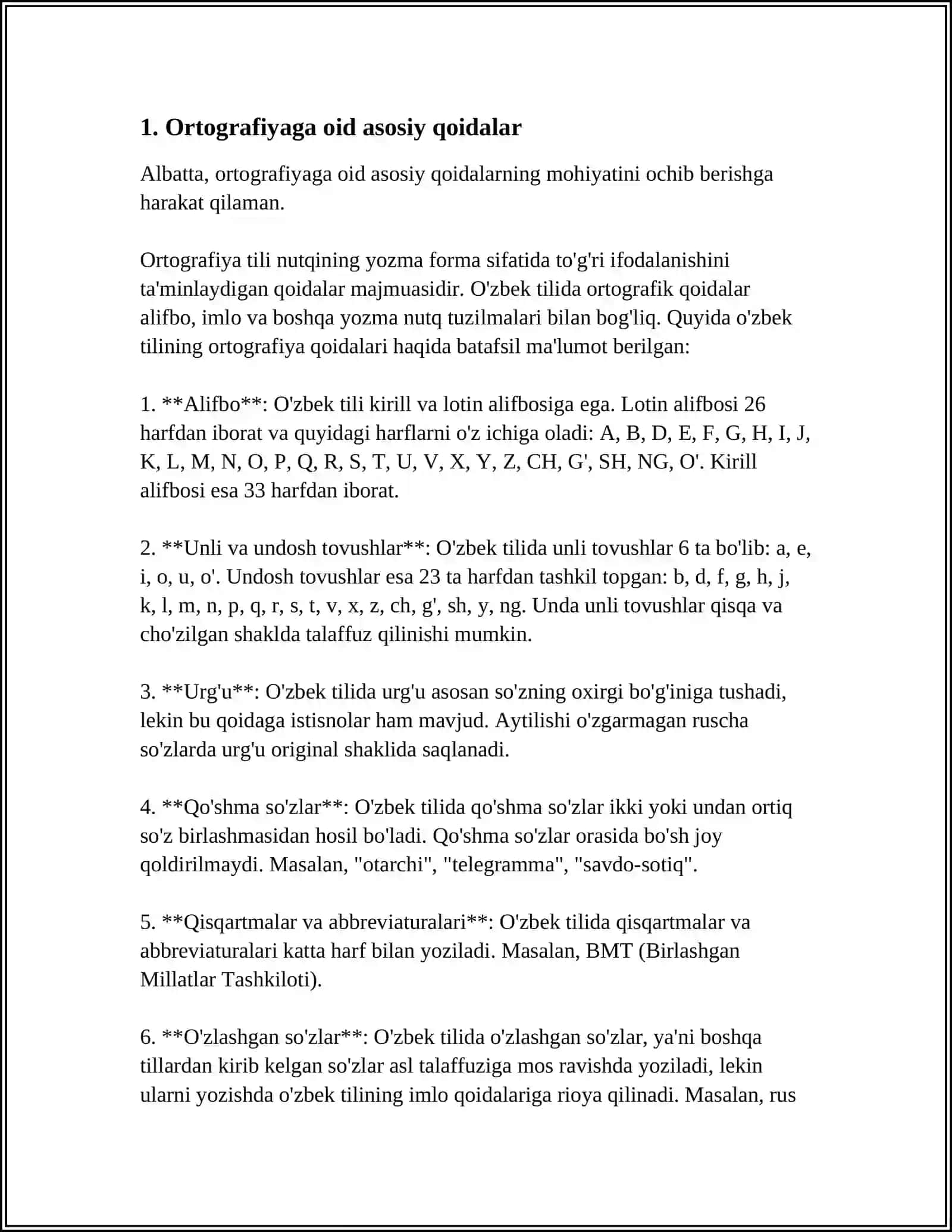 Ortografiyaga oid asosiy qoidalar 3