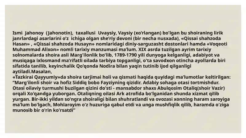 Uvaysiy lirikasining g’oyaviy-badiiy xususiyatlari 3