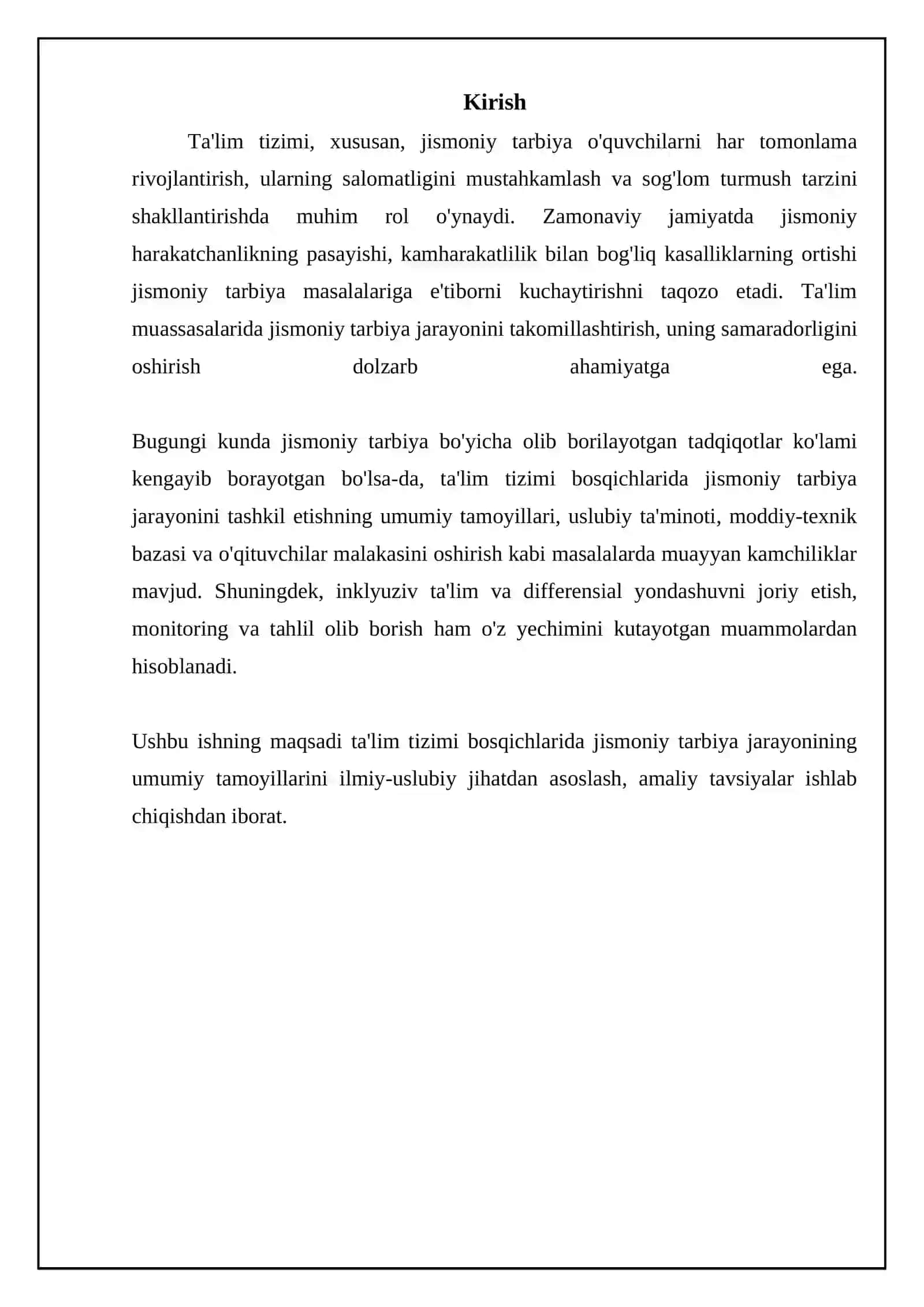 Mavzu: Ta'lim tizimi bosqichlarida jismoniy tarbiyaning umumiy asoslari 3