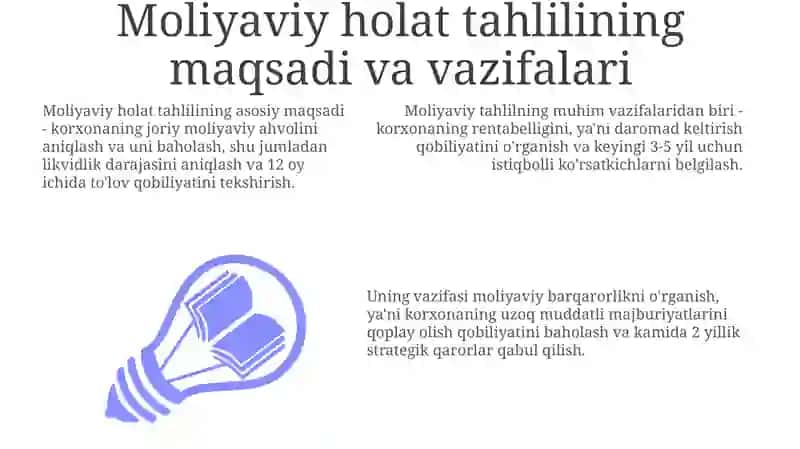 Korxona moliyaviy holati tahlili usullari 3