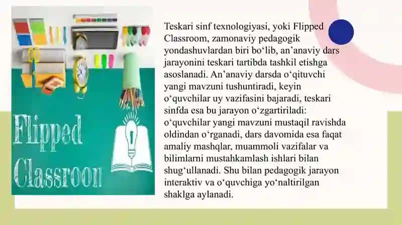 Teskari sinf (Flipped Classroom) texnologiyasini matematika darslarida joriy etish. 3