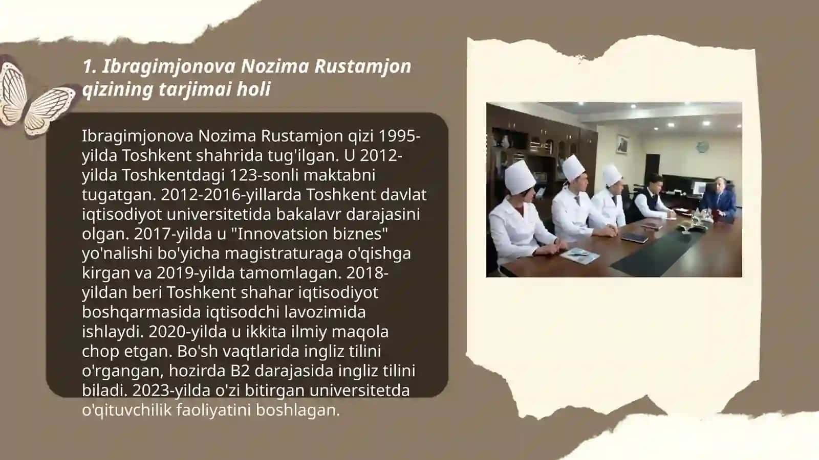 Ibragimjonova Nozima Rustamjon qizining tarjimai holi 3