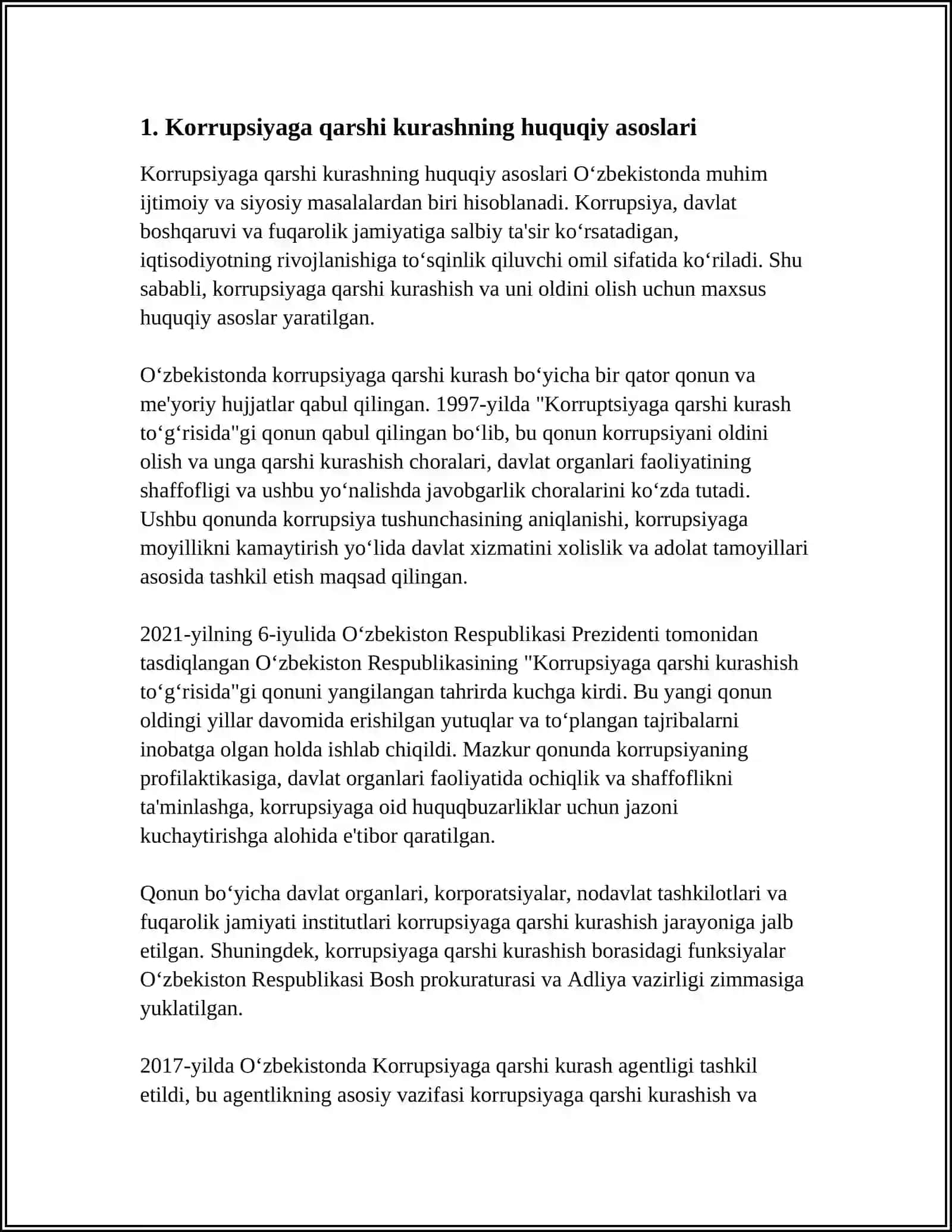 O'ZBEKISTONDA KORRUPSIYAGA QARSHI KURASH MEXANIZMLARI 3