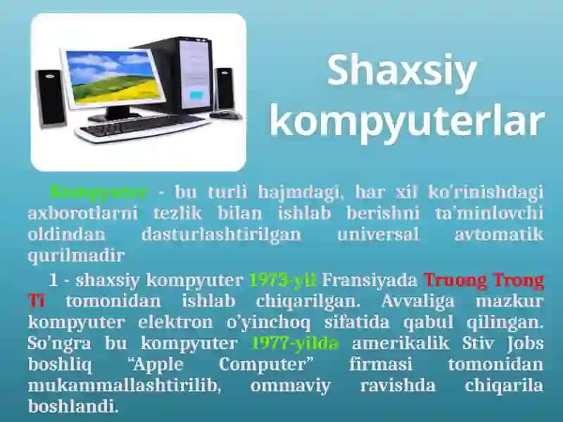 Shaxsiy kompyuterlar tarixi 3