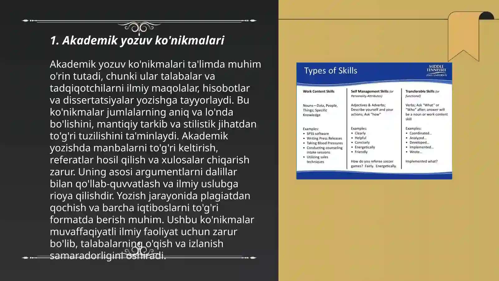 Akademik yozuv ko'nikmalari 3