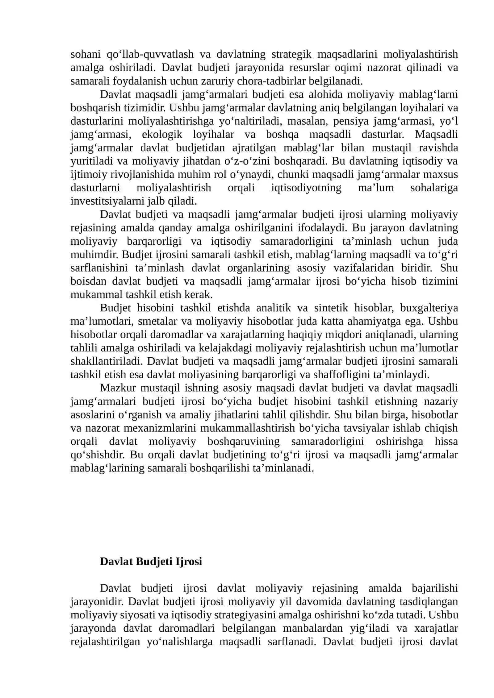 Davlat sektorida buxgalteriya hisobi fanidan MUSTAQIL ISH (O.N) 3
