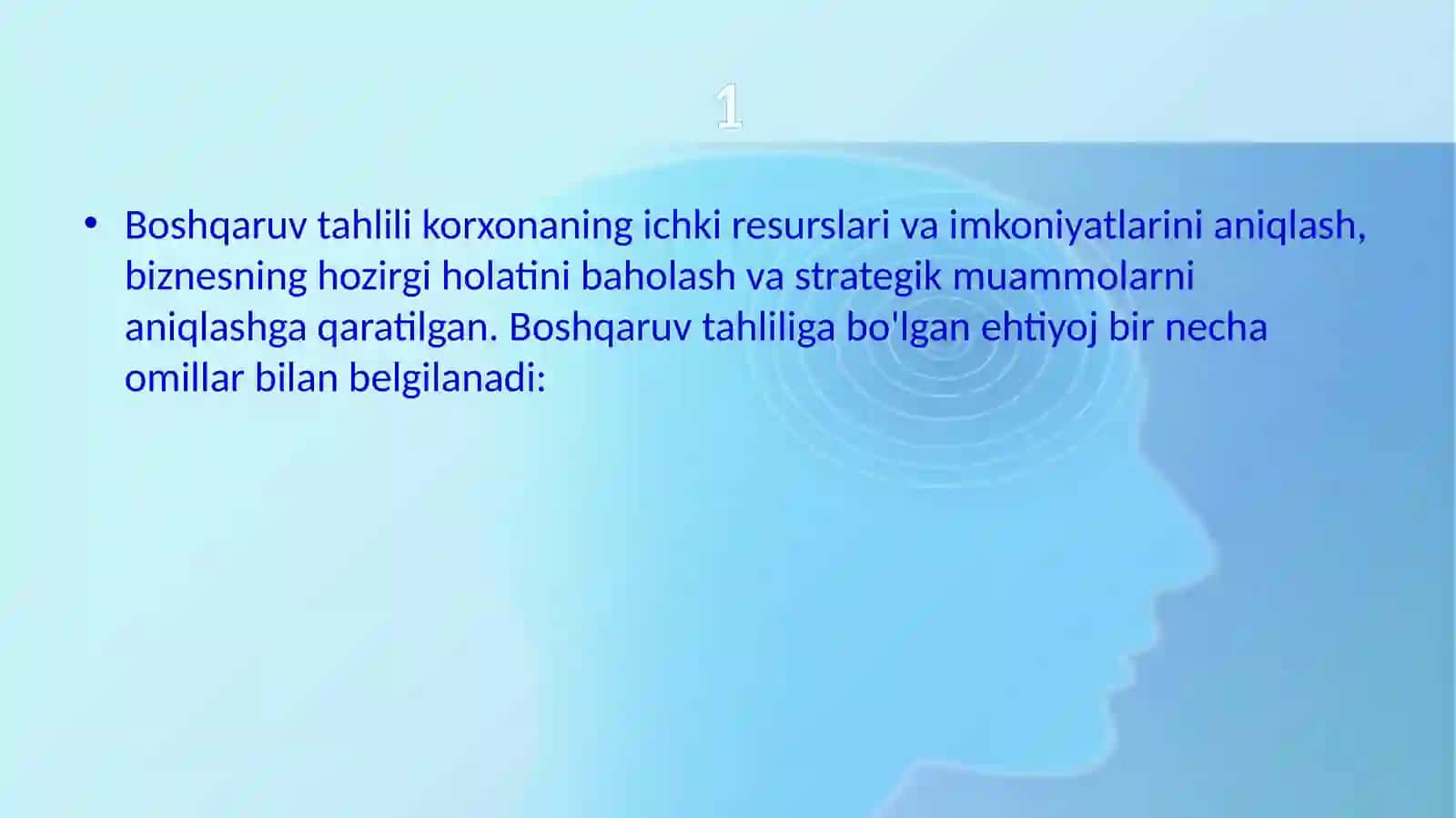 Boshqaruv tahlilini tashkil qilish va uni ma’lumotlar bilan ta’minlash 3