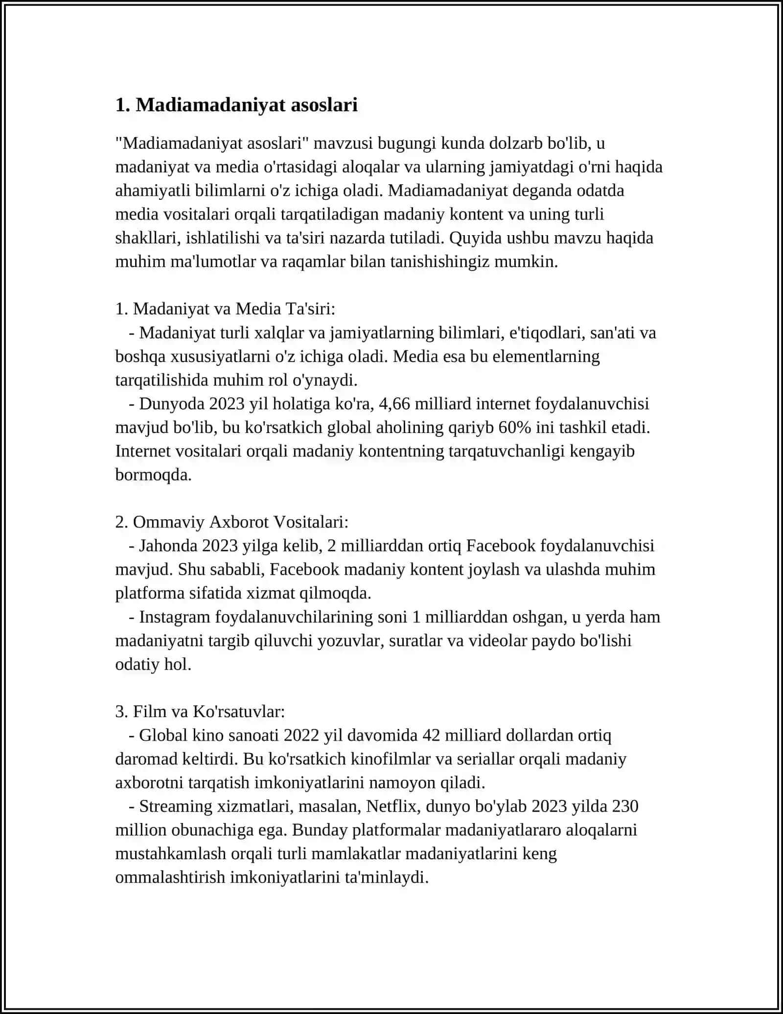 MADIAMADANIYAT VA MEDIA TEXNOLOGIYALAR 3