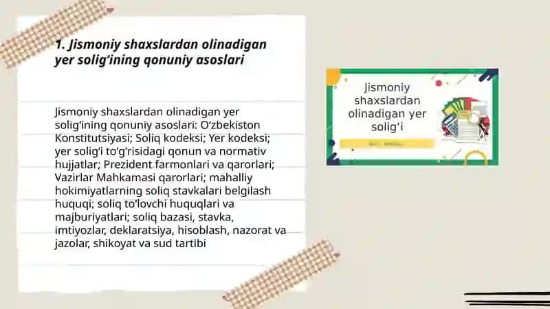 Jismoniy shaxslardan olinadigan yer soligʻi 3